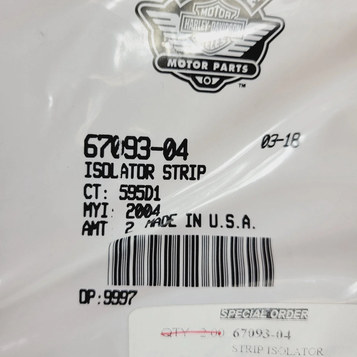 Isolator Solo Strip for Road Glide Harley-Davidson 2008-2013 67093-04