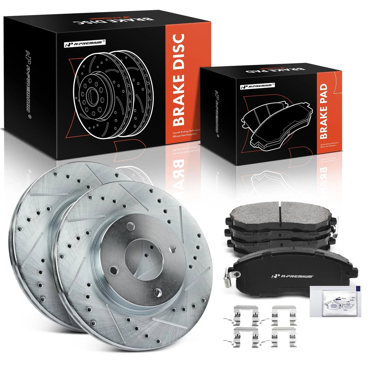Front Drilled Brake Rotors & Ceramic Pads for Nissan Sentra Versa (2007–2012)