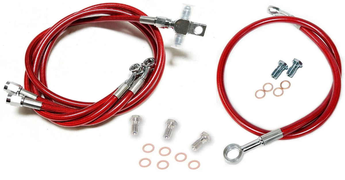 Steel Braided Brake Lines for Yamaha Banshee 350 (0" Front, +4" Rear)