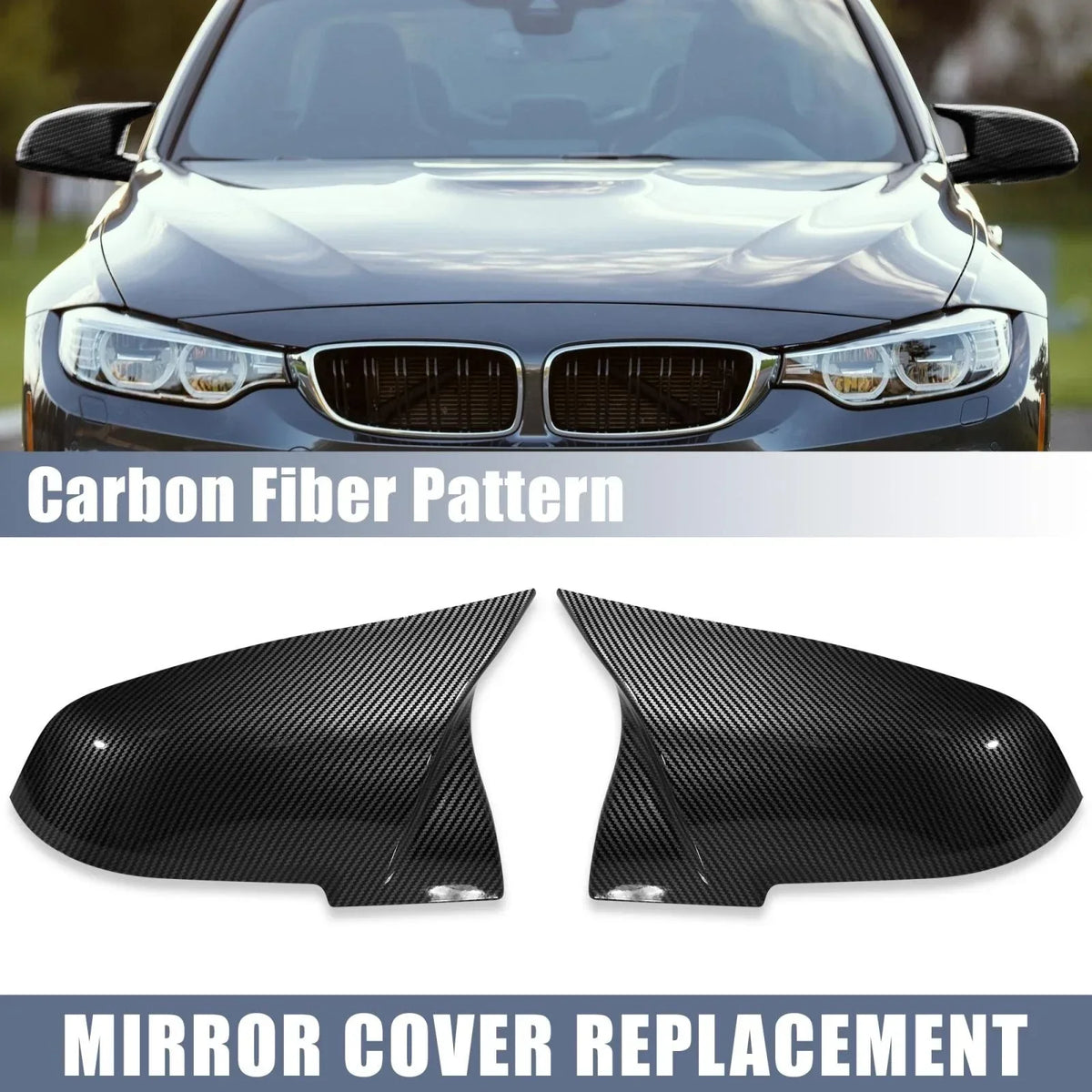 Carbon Fiber Rear Mirror Covers for BMW F20 F22 F23 F30 2012-2019