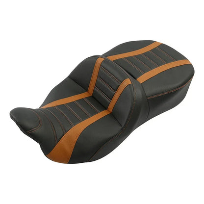 Driver Passenger Seat in Black/Orange for Harley Street Road Glide 2009–2023