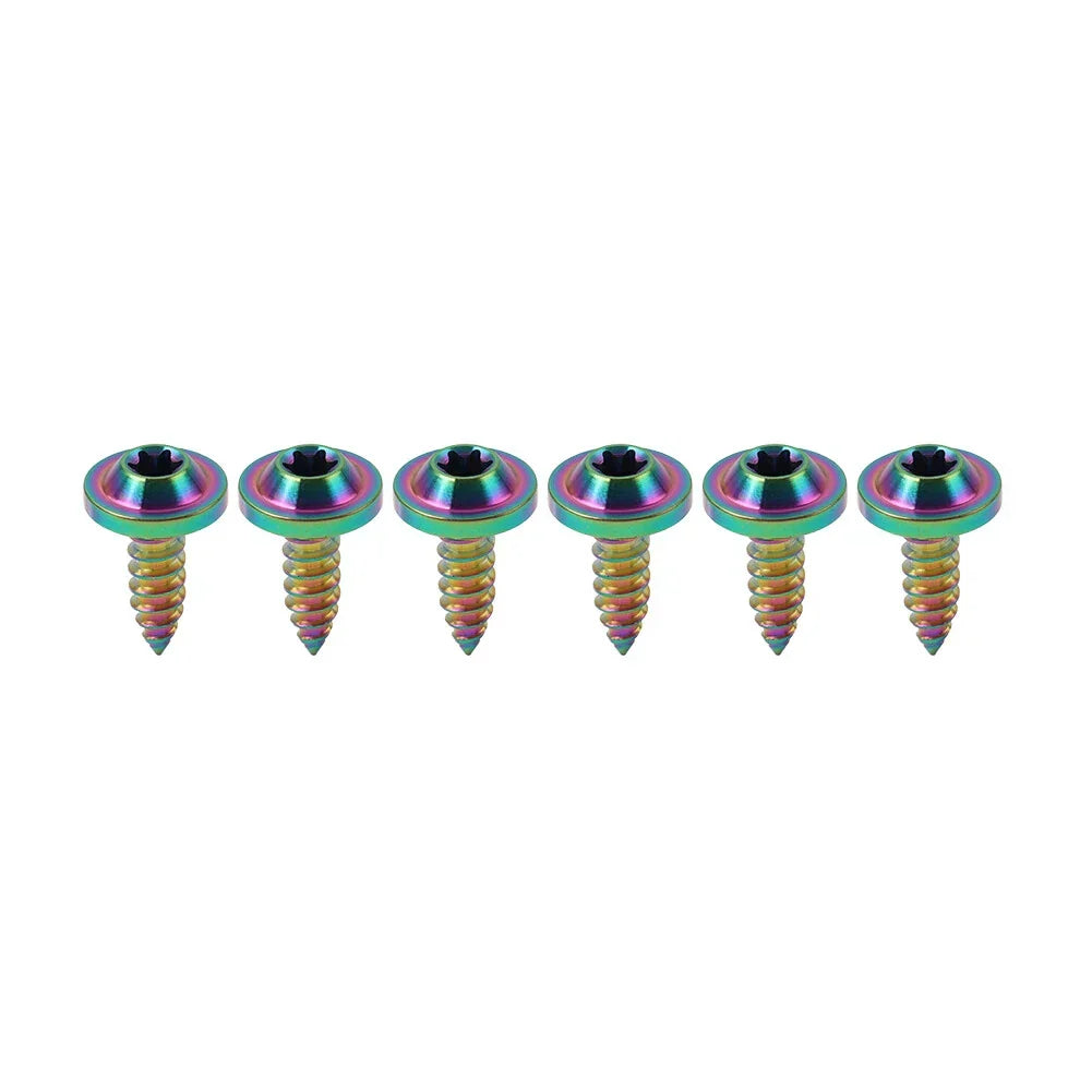 Self Tapping Screws M5x15mm Titanium Torx Head - Set of 6 for Cars