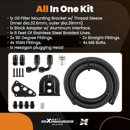 Oil Filter Adapter for Ford F-Series 4.6L 5.4L Modular V8 (1995-2010)