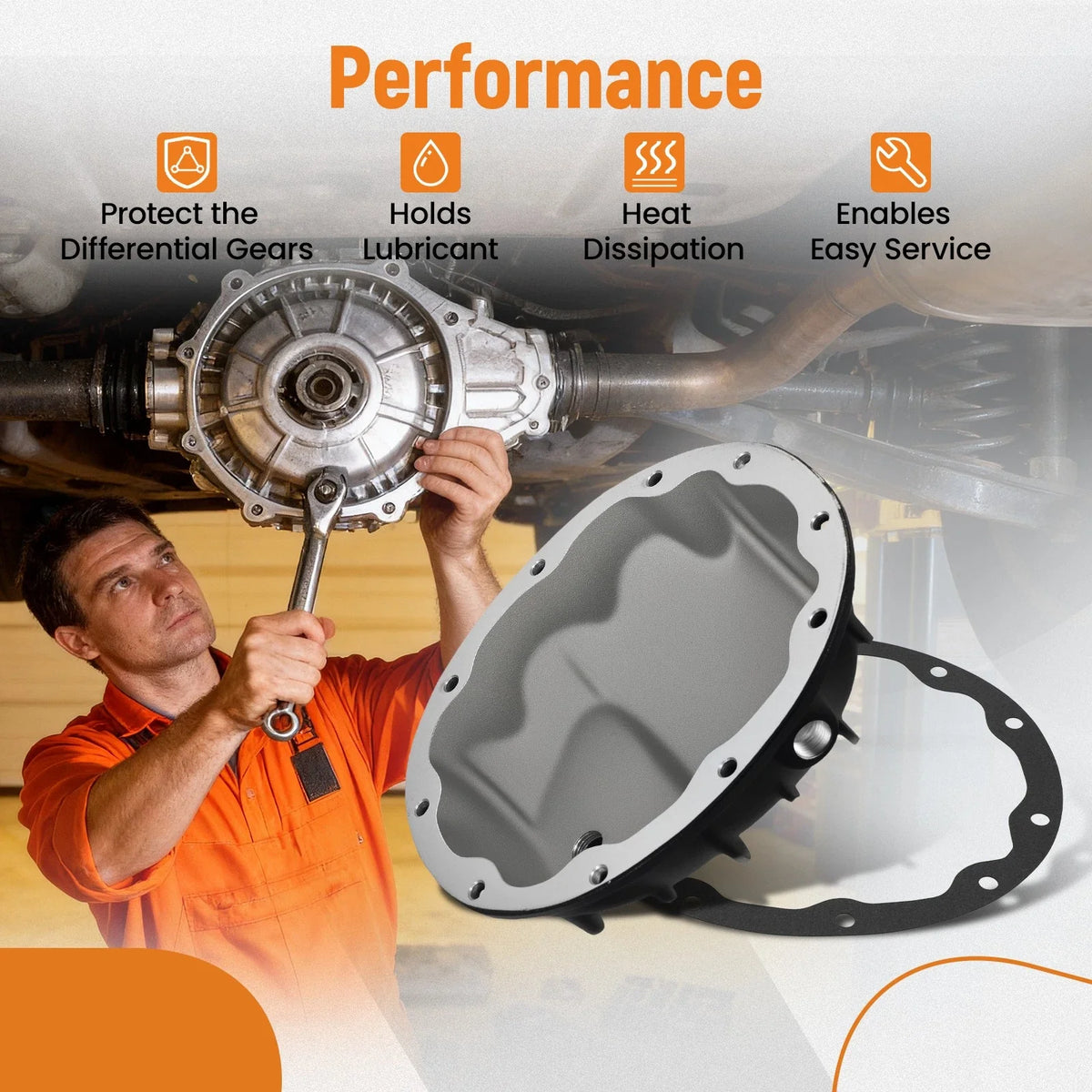 Aluminum Differential Cover for Jeep Wrangler Cherokee (4908BKKIT)