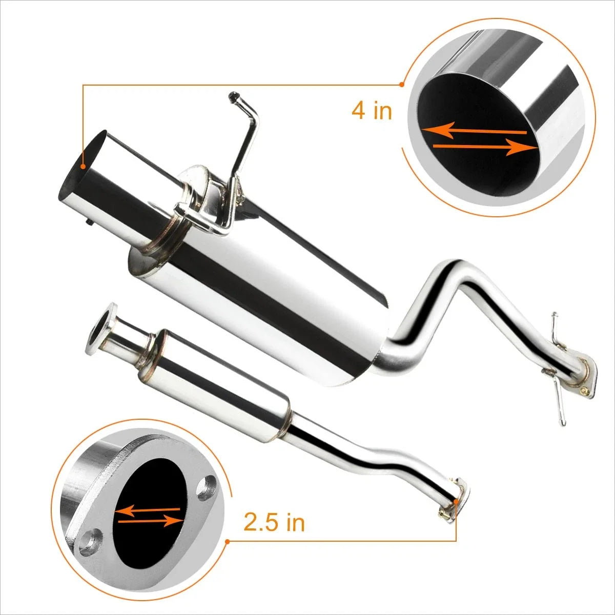 4" Performance Muffler Catback Exhaust for Altezza IS300 XE10 2001-2005