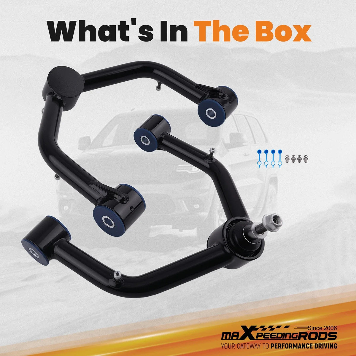 Front Upper Control Arms for 1999-2006 Silverado 1500 Sierra 1500 (2-4" Lift)