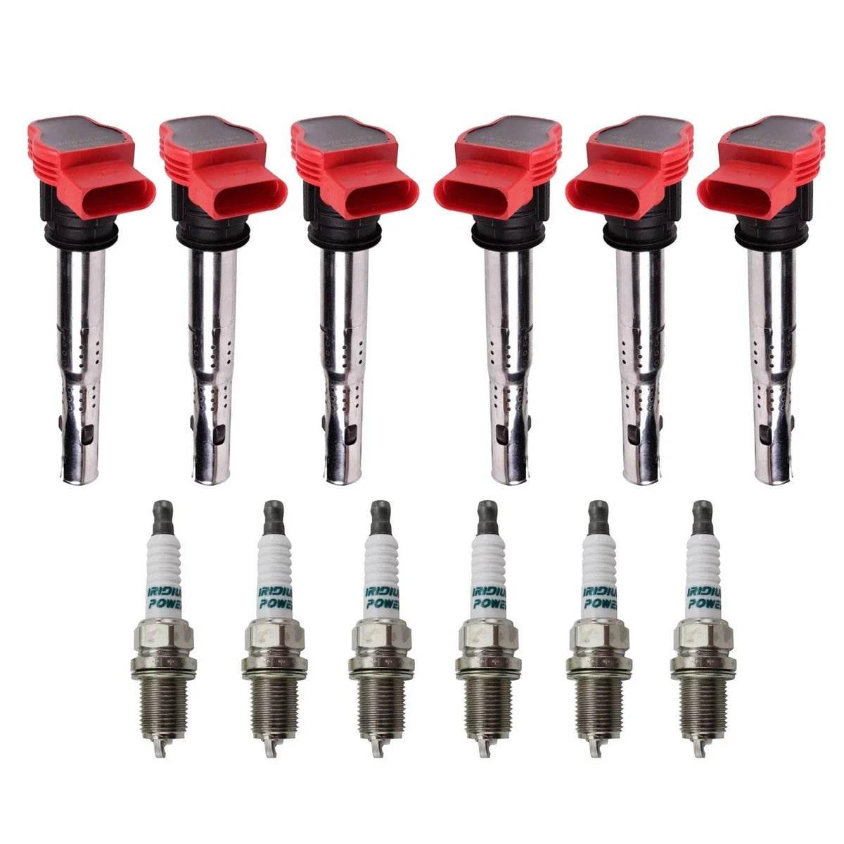 Set of 6 Ignition Coils & Denso Iridium Spark Plugs for Audi Porsche Volkswagen