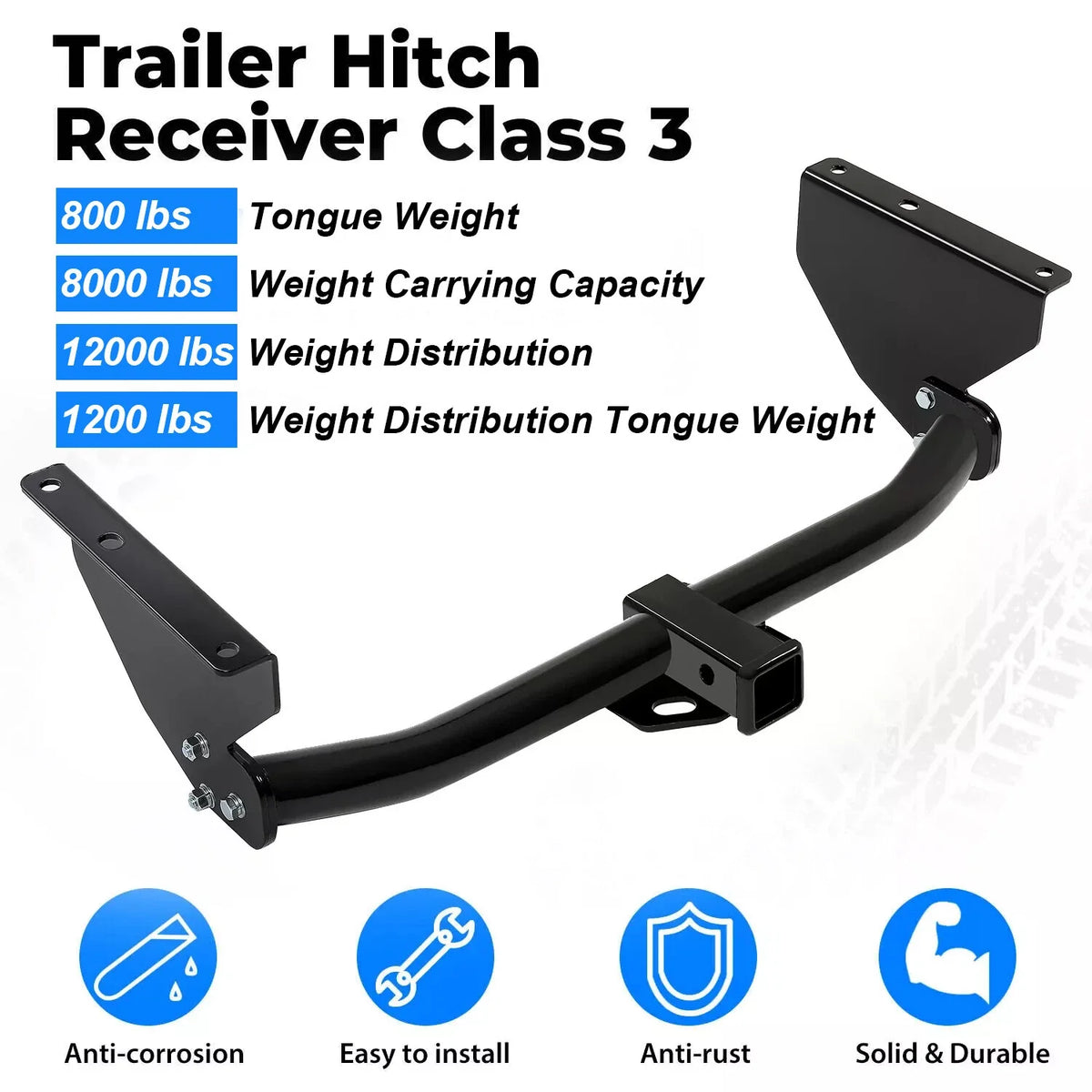 Class 3 Trailer Hitch 2" Receiver for Jeep Grand Cherokee (1999–2004)