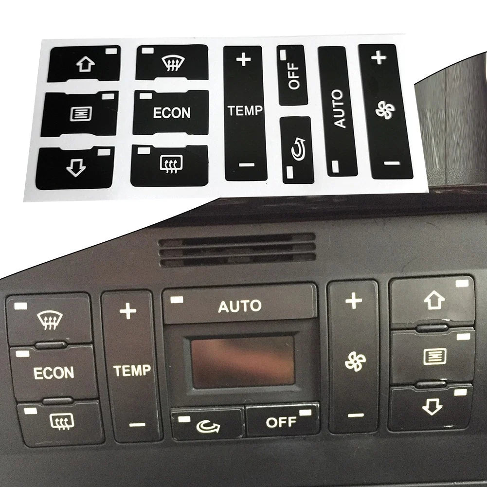 A/C Button Repair Sticker for Car (Black Overlay)