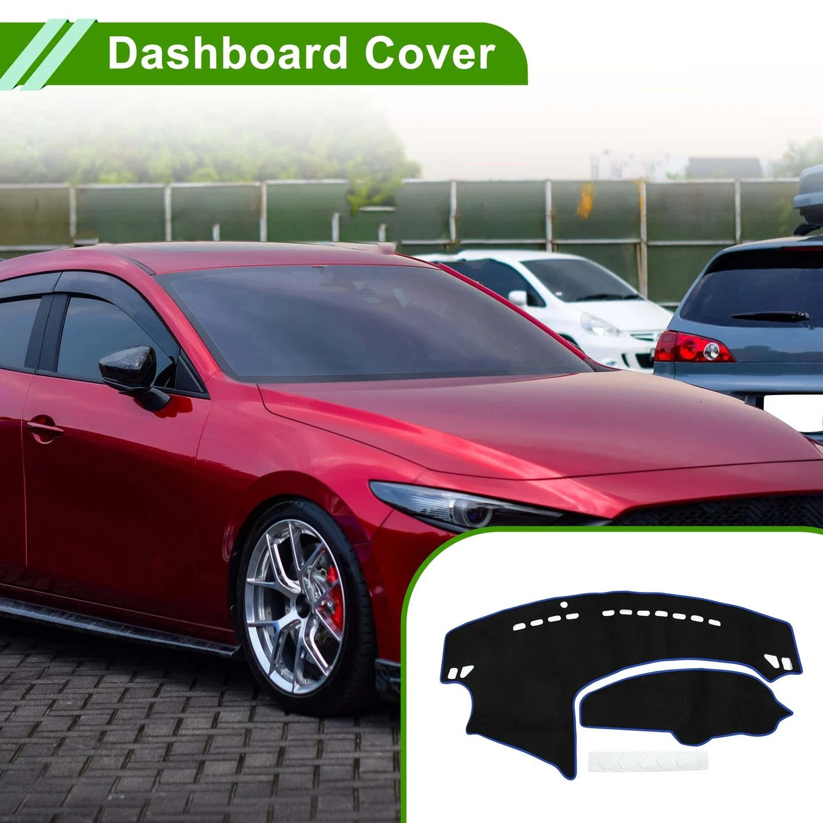 Dashboard Dash Cover Mat for Mazda Axela (2009–2013) Black Blue