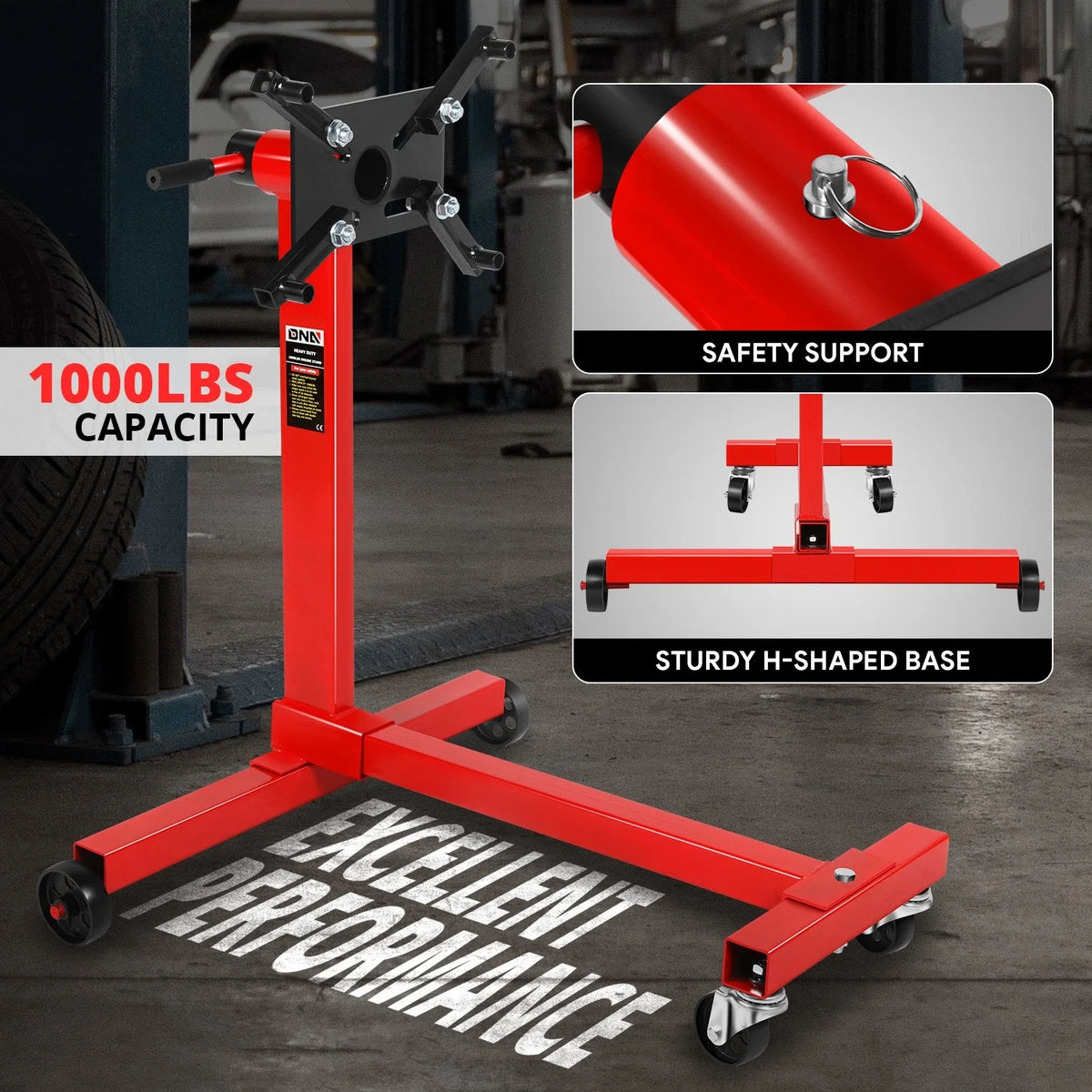 Engine Stand with 360 Degree Adjustable Mounting Head for Universal Use (1000 LBs)
