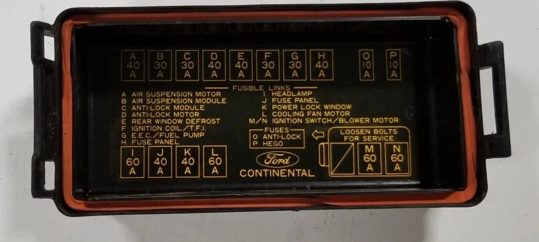 Engine Bay Fuse Box Cover for Lincoln Continental (1991–1994)