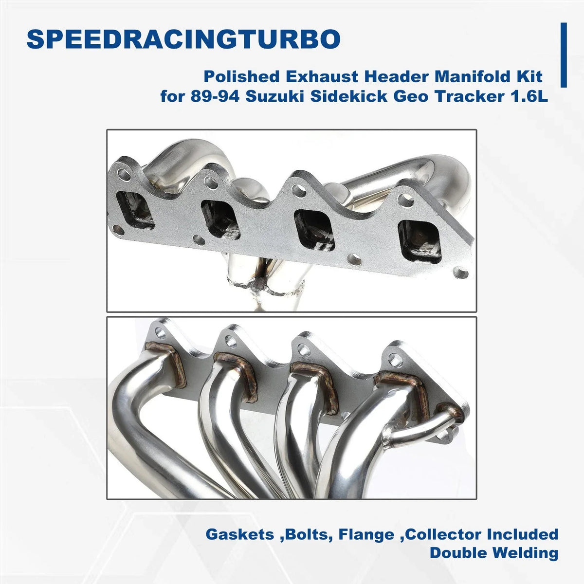 Manifold Kit Exhaust Header for Suzuki Sidekick, Geo Tracker 1989-1994