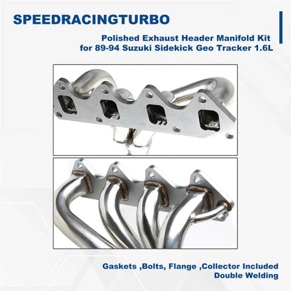 Manifold Kit Exhaust Header for Suzuki Sidekick, Geo Tracker 1989-1994