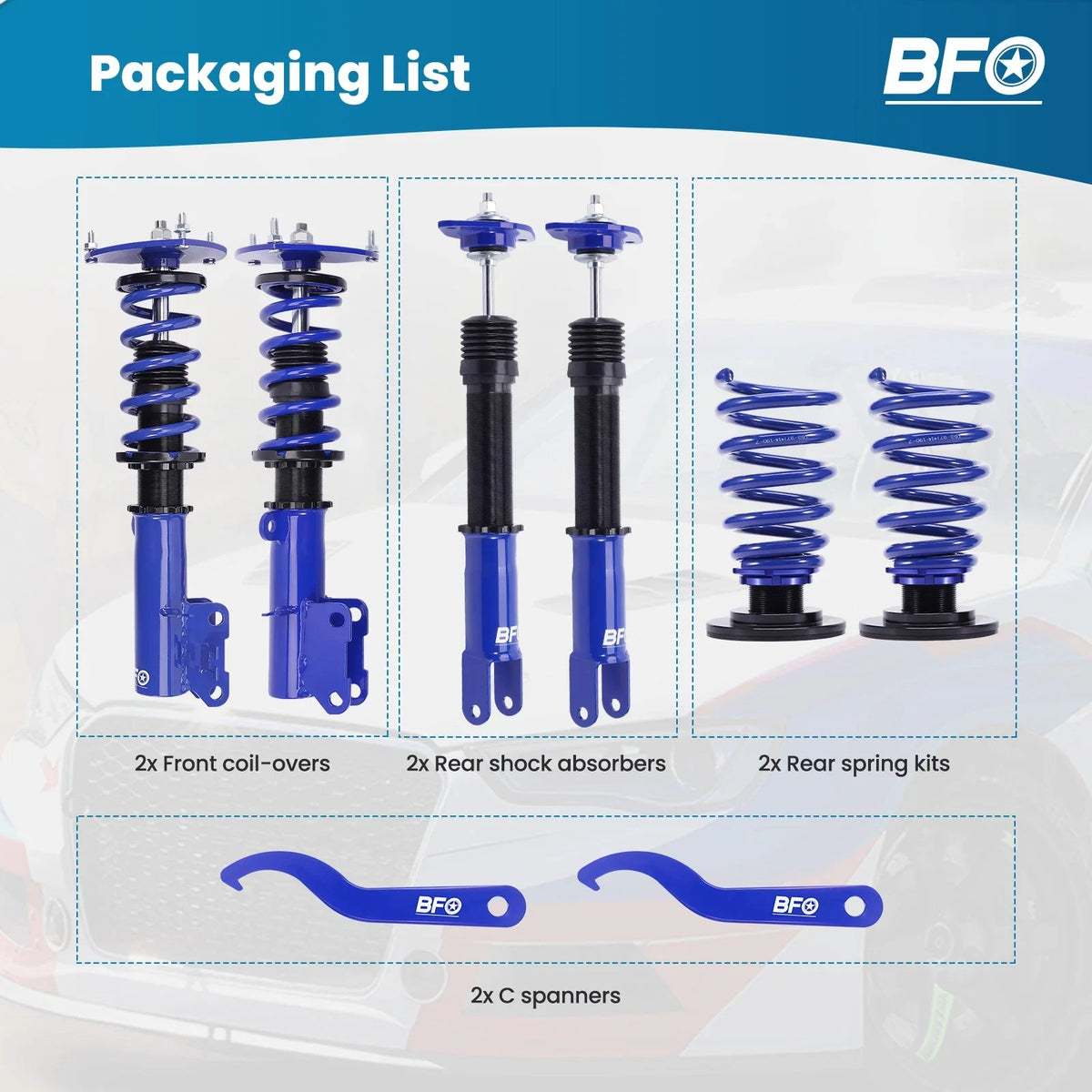 Adjustable Coilovers Shocks Struts Kit for Nissan Altima (2007–2012)