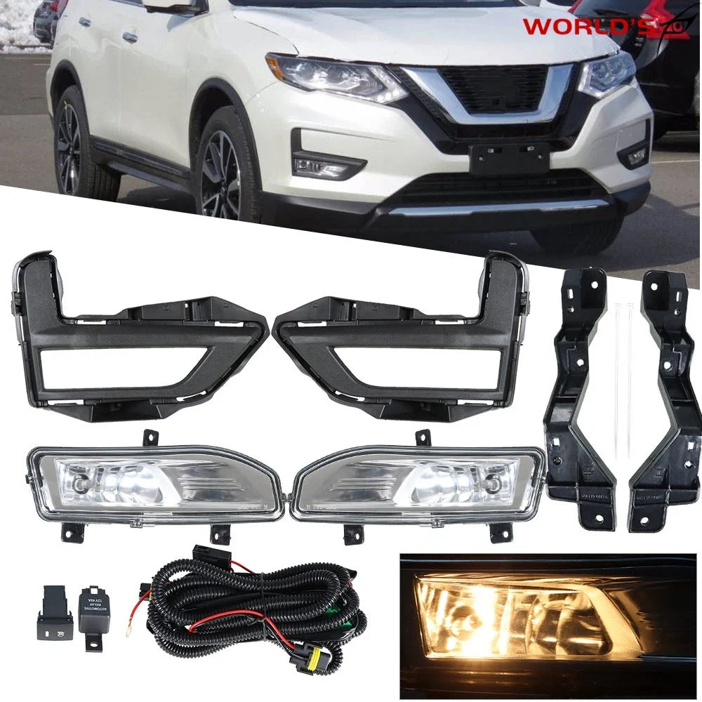 Fog Light Lamps with Switch Bezel for Nissan Rogue (2017–2020)