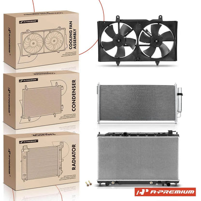 Radiator & AC Condenser & Cooling Fan for Nissan Maxima (2004–2006)