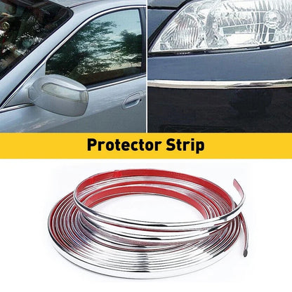 10MM Chrome Trim Strip for Car Door Window and Bumper Edge Guard