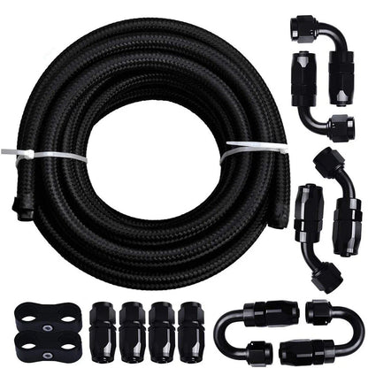 Stainless Steel Braided Fuel Line Kit - 4AN 6AN 8AN 10AN 12AN
