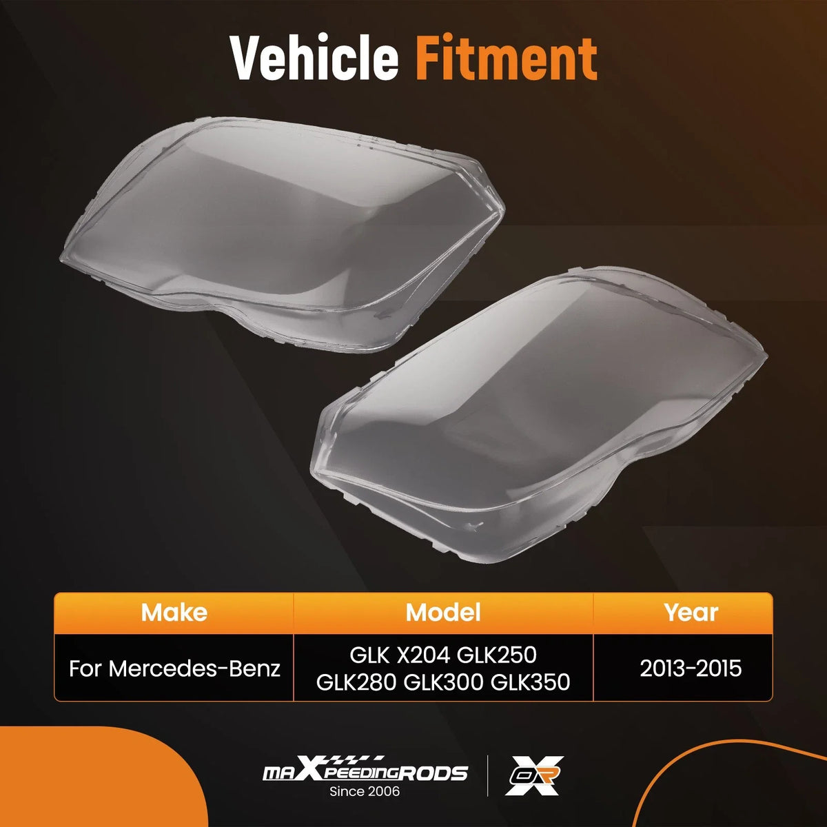 Headlight Lens Shell Cover for Mercedes-Benz GLK300 GLK350 (2013-2015)
