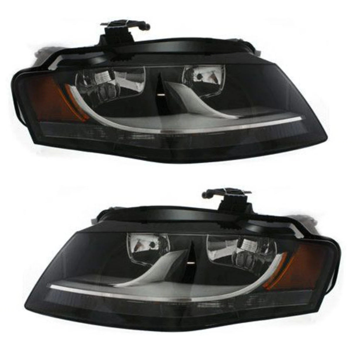 Left Right Headlight Set for Audi A4 Quattro (2009–2012) Halogen w/Bulbs