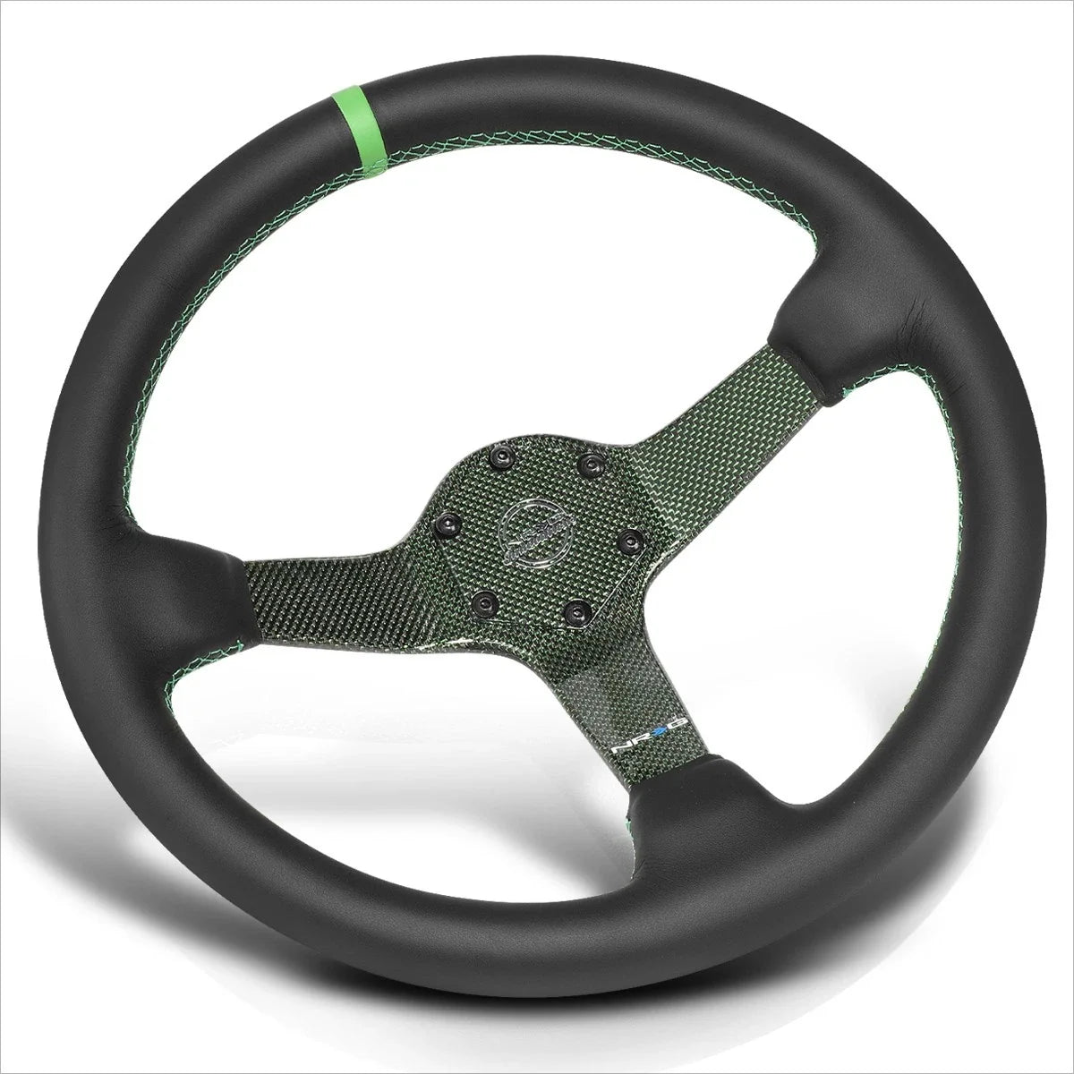 NRG RST-036CF-GN 350mm 3" Deep Dish Carbon Fiber Steering Wheel for Universal