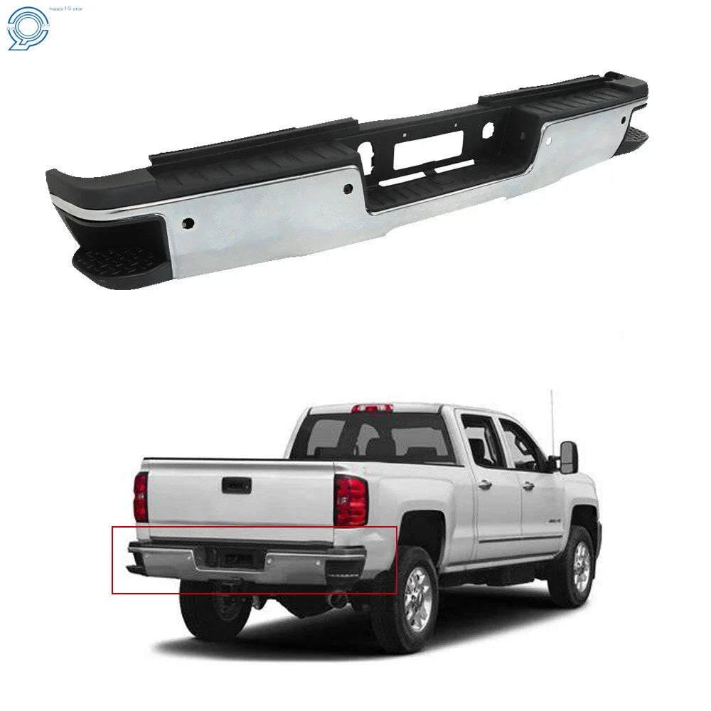 Chrome Rear Bumper for Silverado Sierra 2500 3500 (2015–2019)