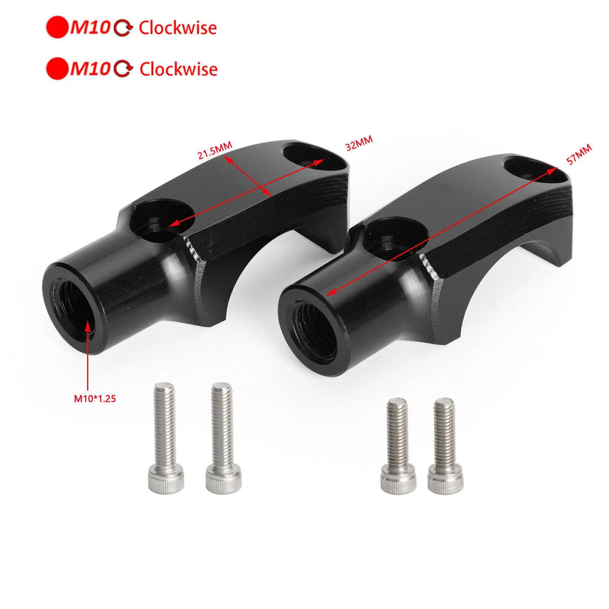 Aluminium 7/8" Front Motorcycle Master Cylinder Clamp (10mm Mirror Mount)