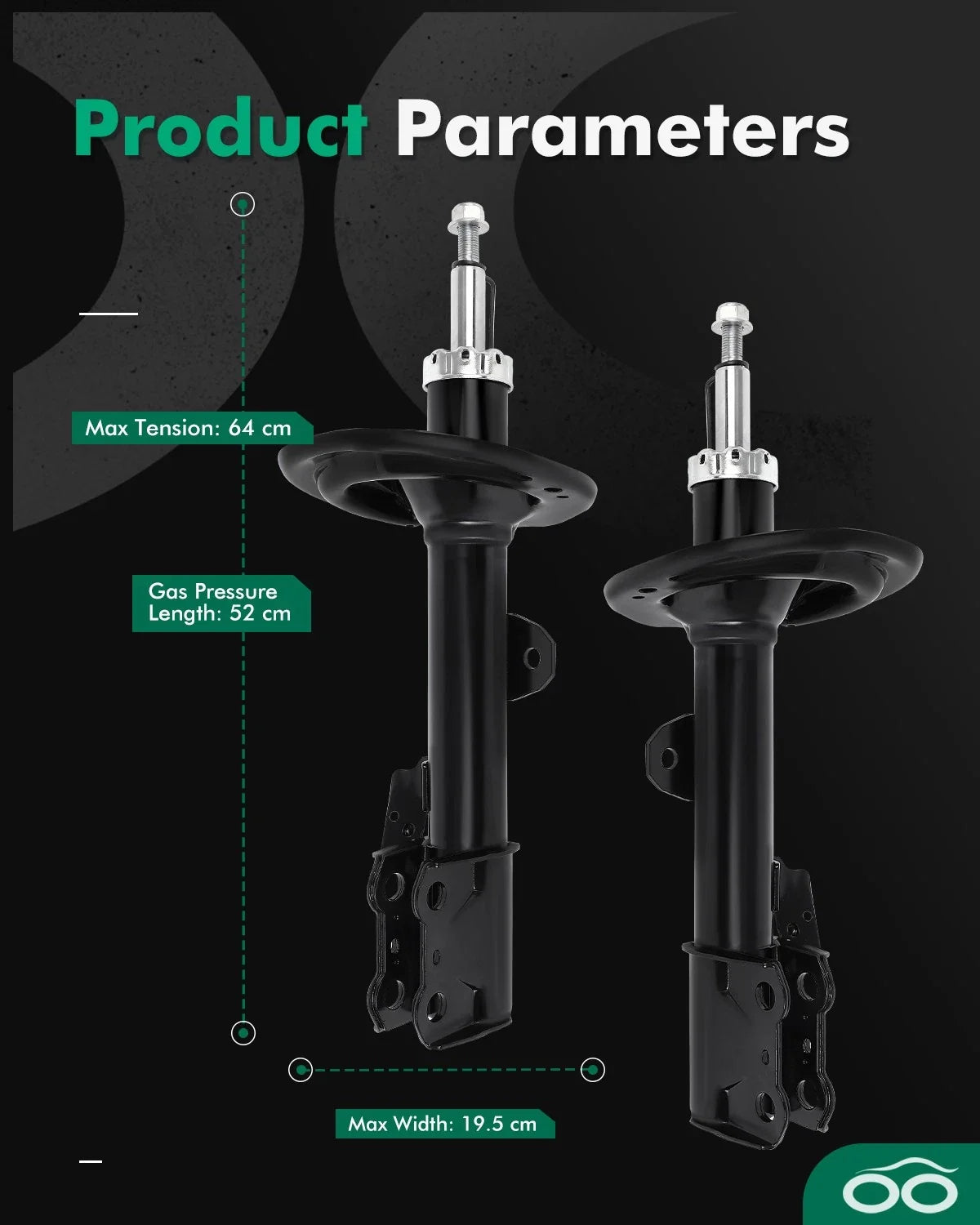 Front Shock Struts Pair for Toyota Highlander (2008-2010) - 2Pcs
