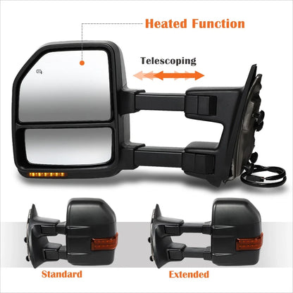 Towing Mirror with LED Signal Lamp and Heat for Ford Super Duty 1999-2007