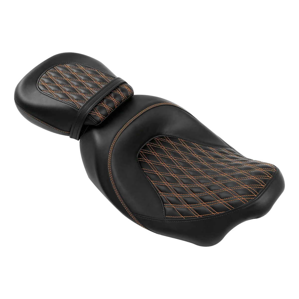 Gel Seat - Black Orange for Harley Touring (2009–2023) Road Glide