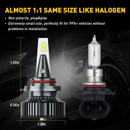 AUXITO 9012 HIR2 LED Headlight Bulb for Hi Lo Beam (16000LM, 6500K)