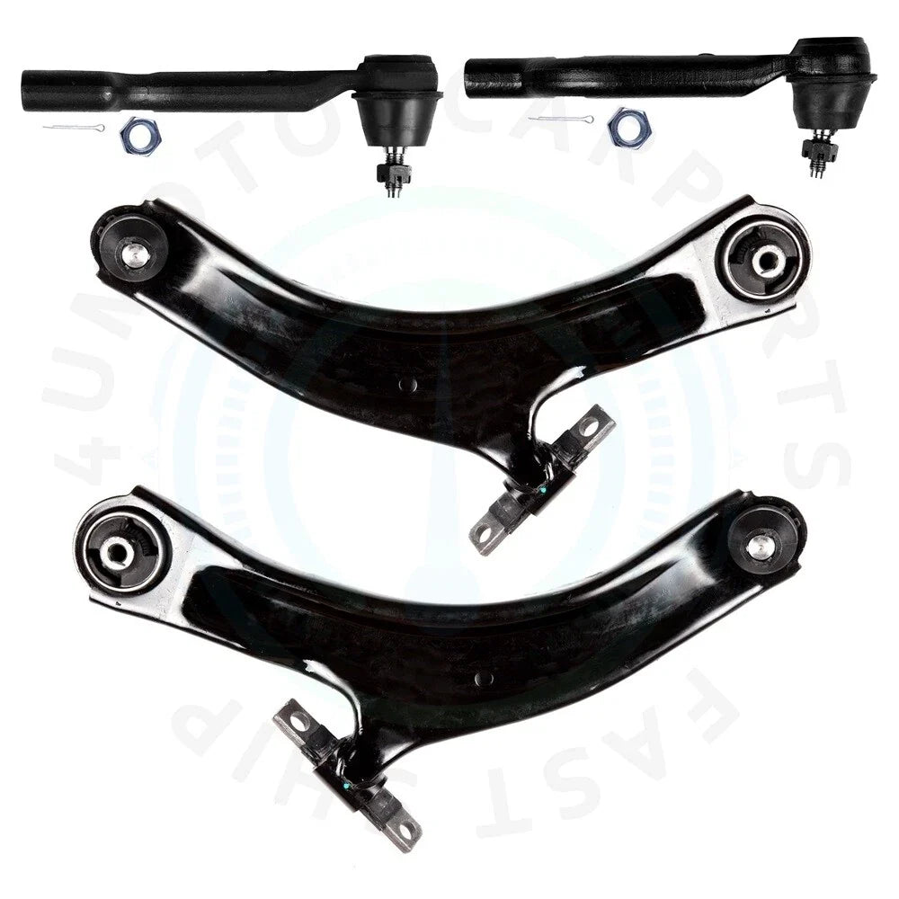 Set of 4 Front Control Arm Tie Rod Ends for Nissan Rogue (2014–2015)