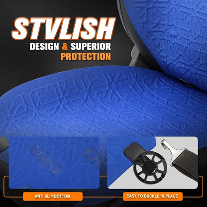 Set of 2 Blue Universal Seat Covers for Trucks and Cars - Protex Series