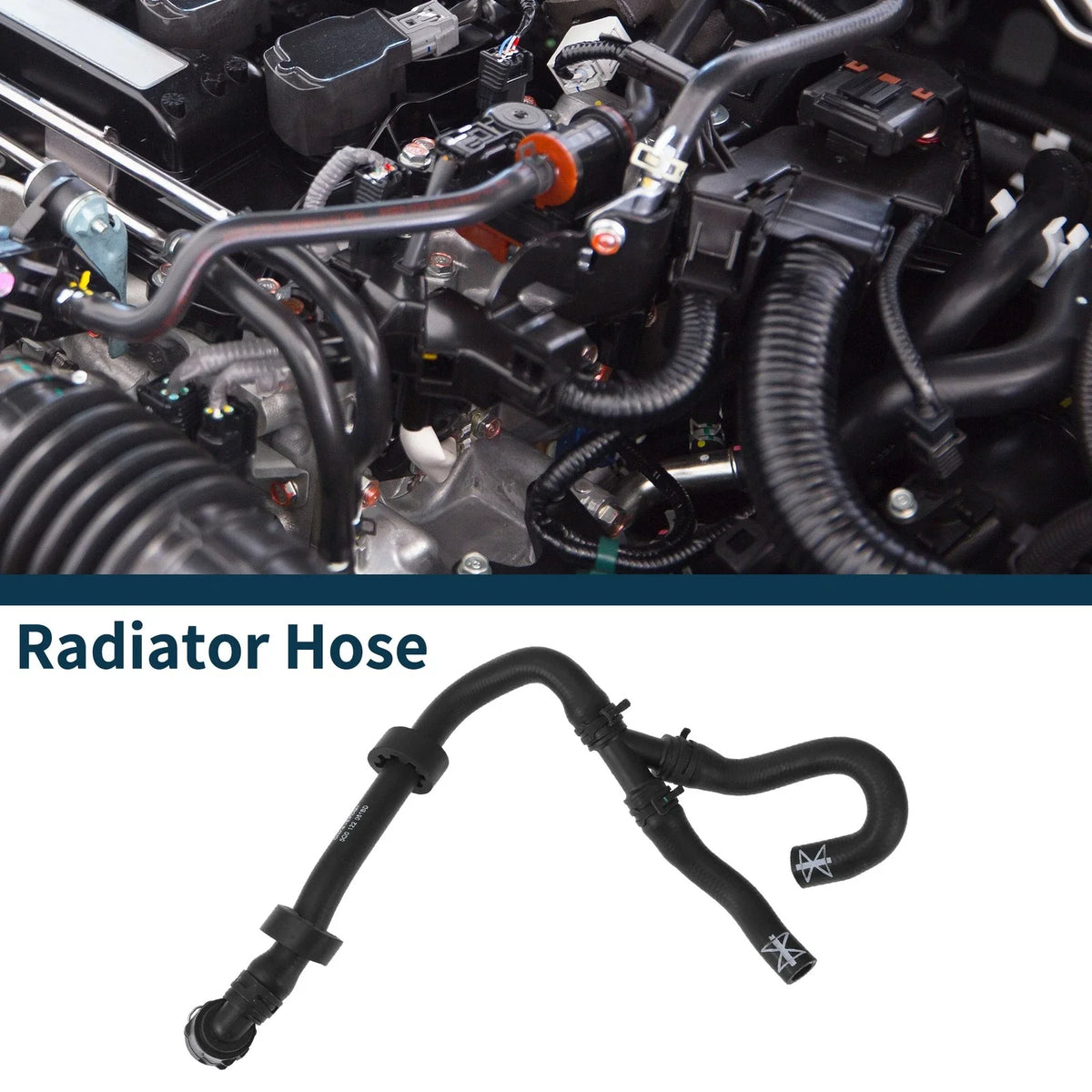 Radiator Hose for Volkswagen Golf 1.4L (2019–2021) Rubber Black