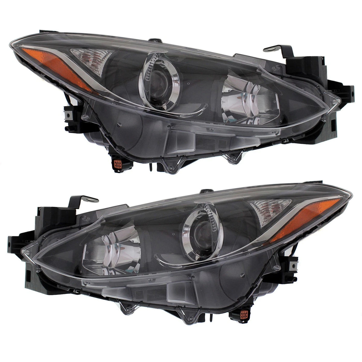 Headlight Set for Mazda 3 2014–2016 (Left & Right, With Bulb, 2Pc)