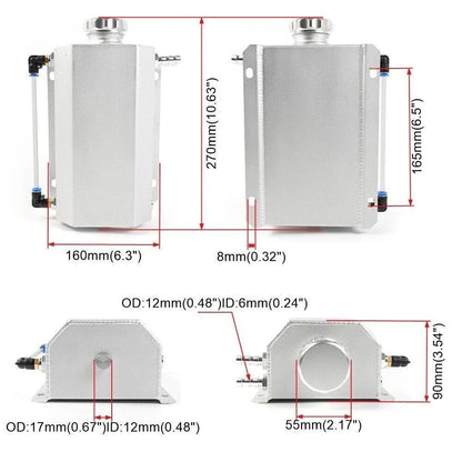 Aluminum Coolant Overflow Tank 2L for Radiators