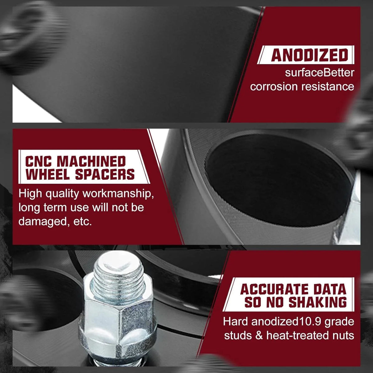 Set of 4 Hubcentric Wheel Spacers 1.25"/1.5"/2" for Chevy Silverado 1500 (2007–2023)
