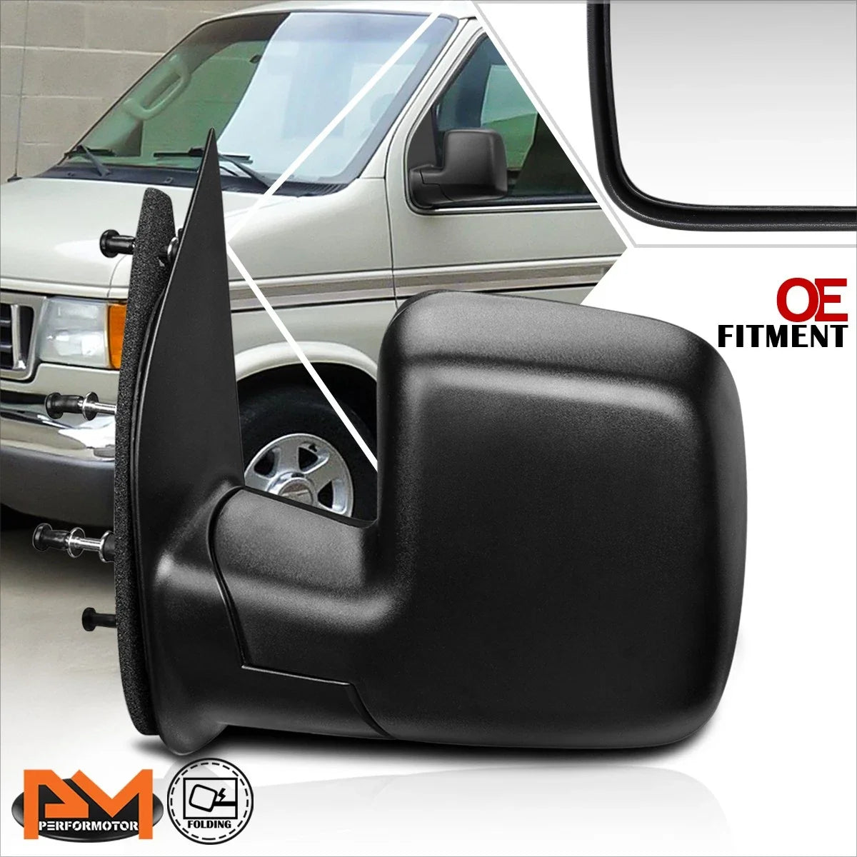 Left Manual Adjust Mirror OE Style for Ford E-150/E-250/E-350/E-450 2008-2009