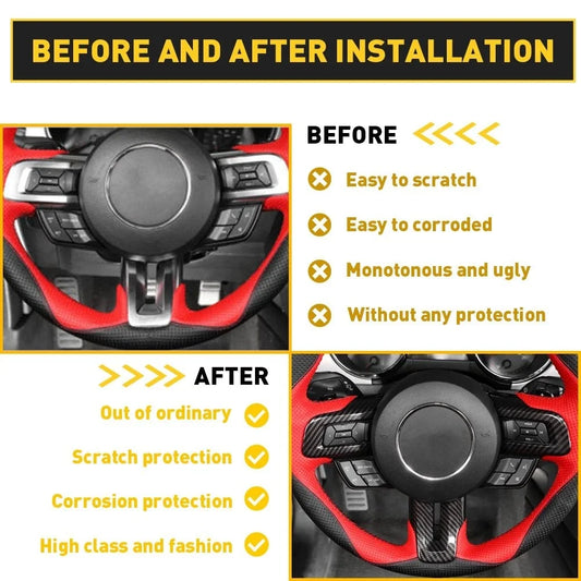 Steering Wheel Panel Trim for Ford Mustang (2015–2022)