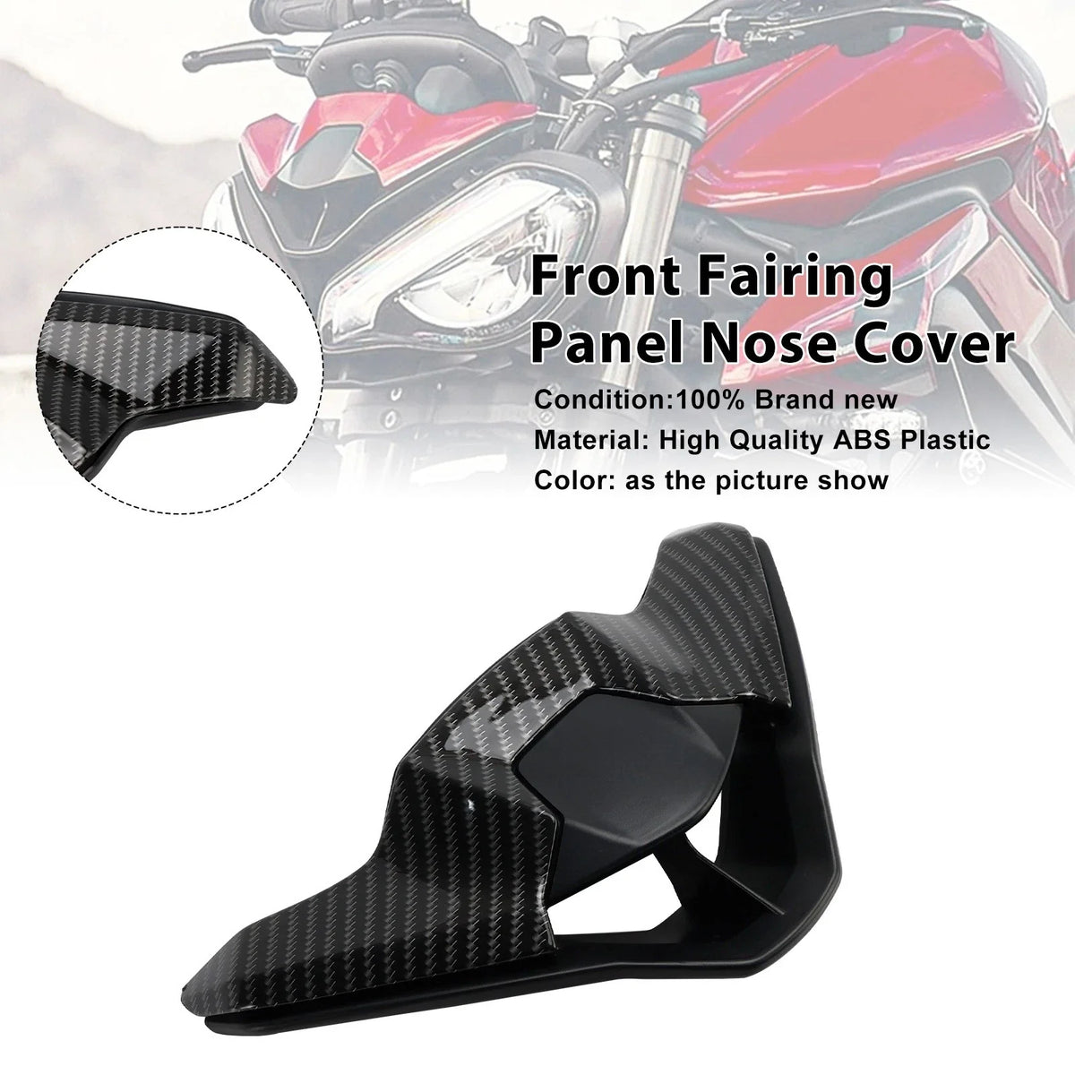Front Nose Cover Fairing Panel in Carbon for 2023-2025 Street Triple 765 R/RS
