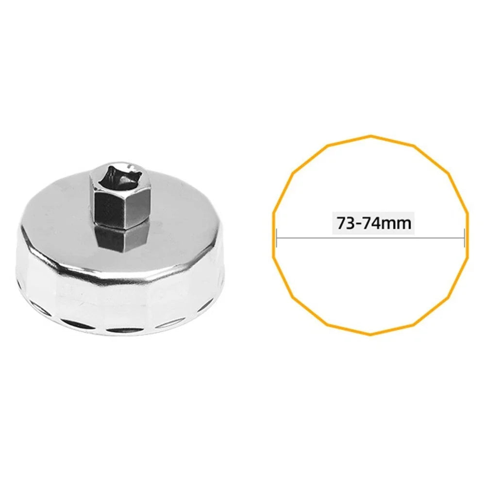 74mm Oil Filter Removal Tool with 14 Flute Design for Multi Vehicle Compatibility