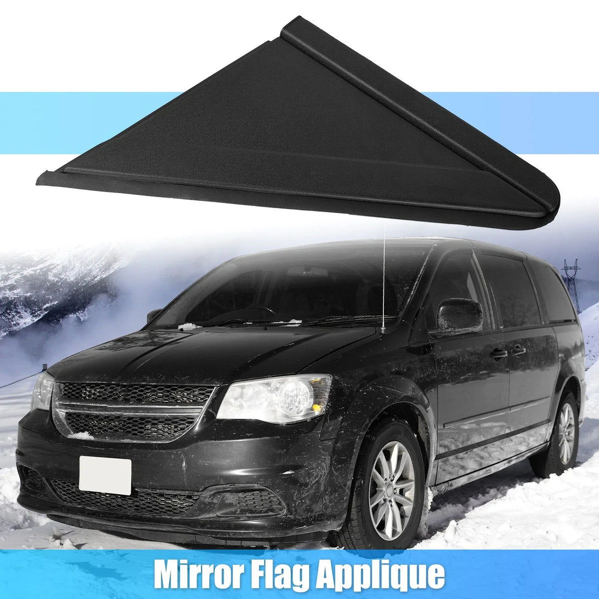 Mirror Flag Applique Left for Dodge Grand Caravan (2011–2020) 1AN69RXFAA Black