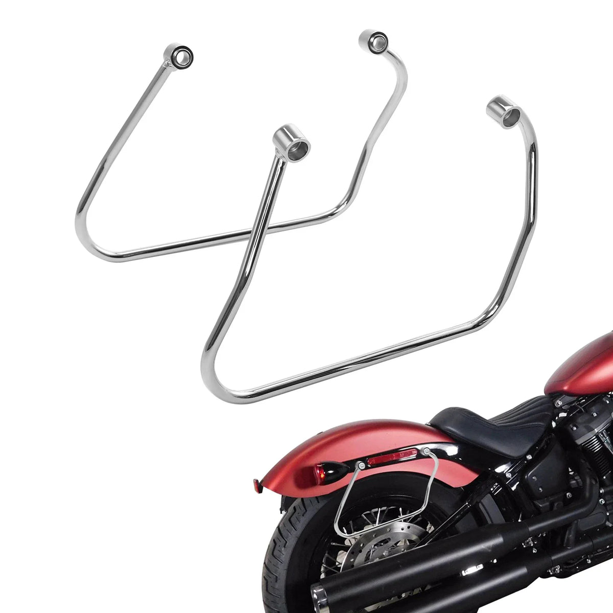 Chrome Saddlebag Support Bracket for Harley Softail Street Bob Slim (2018–2024)