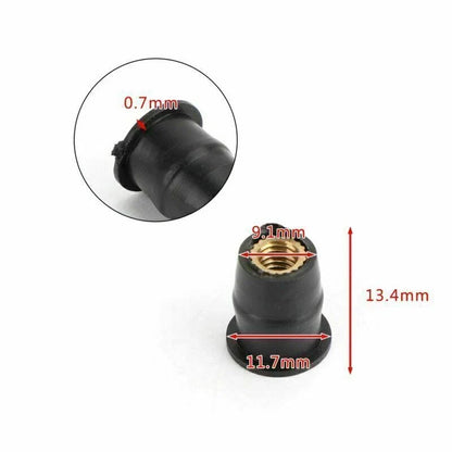 50 Rubber Well Nuts 10-32 M5 for Fairing & Windscreen (3/8 Wellnuts)