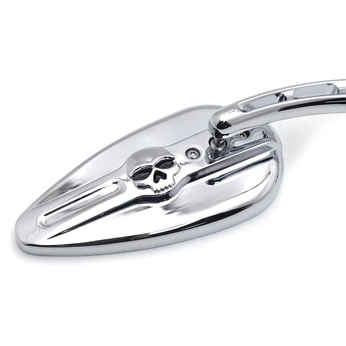 Chrome Skull Side Mirrors for Harley Softail Models (2014-2023)