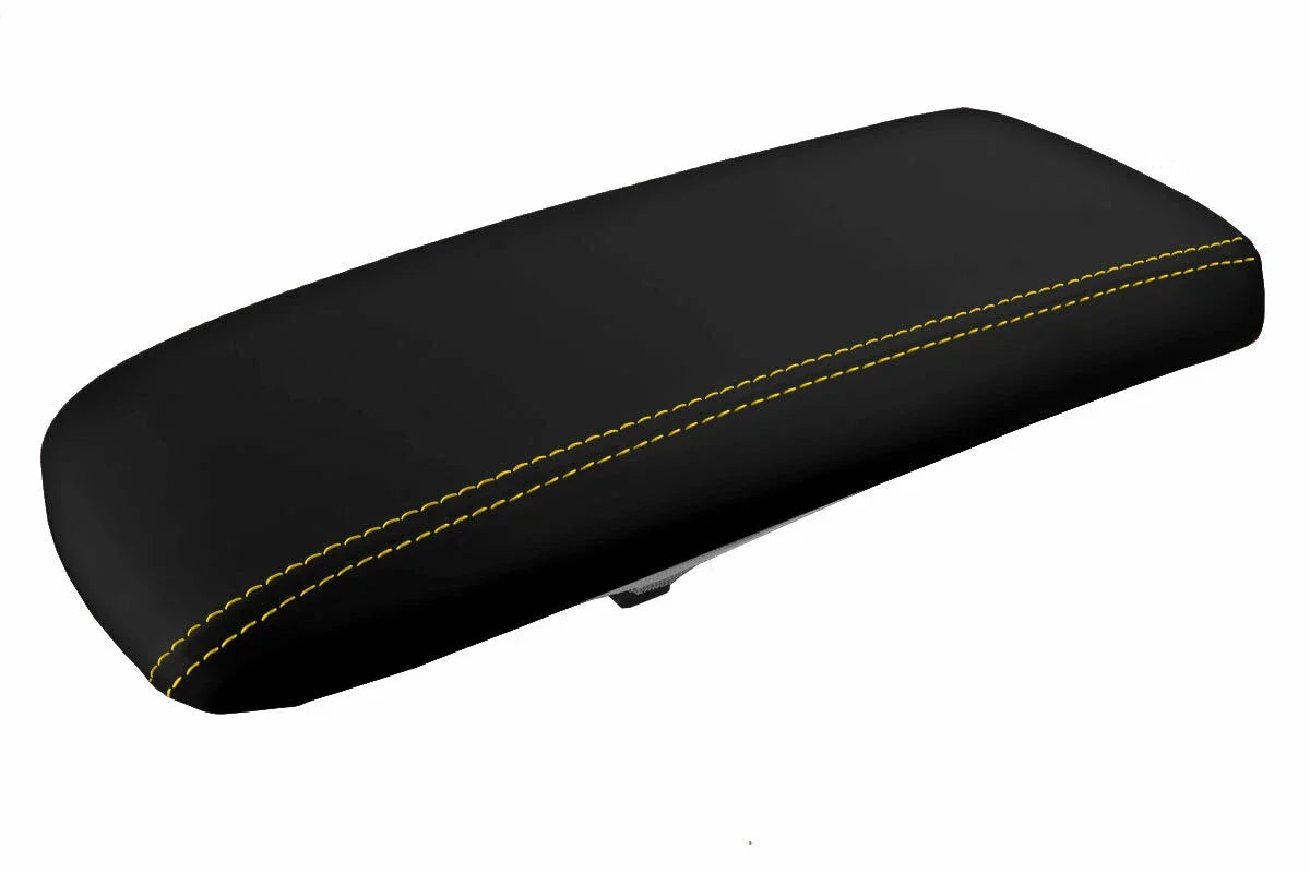 Leather Console Lid Armrest Cover for Ford Explorer (1995–2001) Yellow Stitch