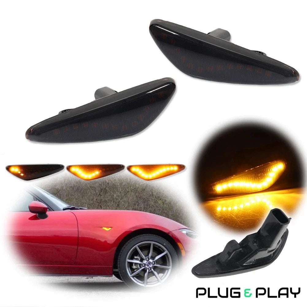 Amber Sequential LED Side Marker Turn Signal Lights for Fiat 124 Spider (2017–up)