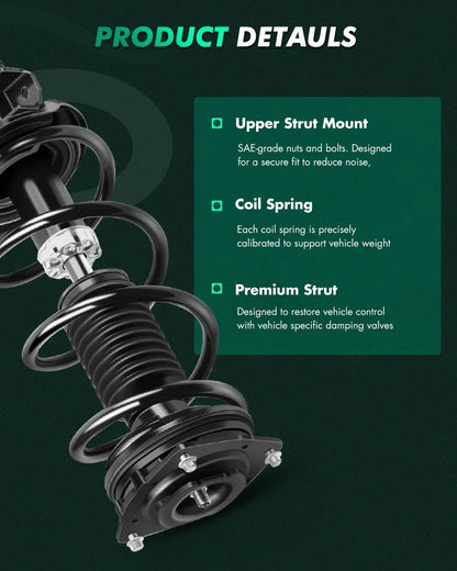 Complete Struts with Shock Absorbers and Springs for Nissan Rogue 2012-2015