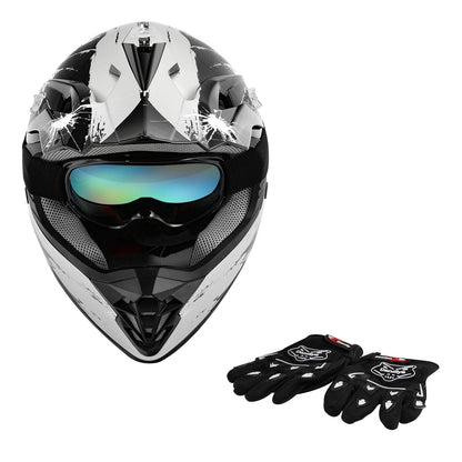 DOT Youth Helmet for Kids Motocross ATV UTV MX Off-Road (Goggles + Gloves)